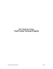 yfc youth camp training program manual pdf